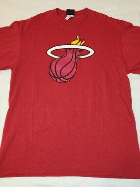 Majestic Athletic Miami Heat Shirt Men's L Red Basketball Dwayne Wade
